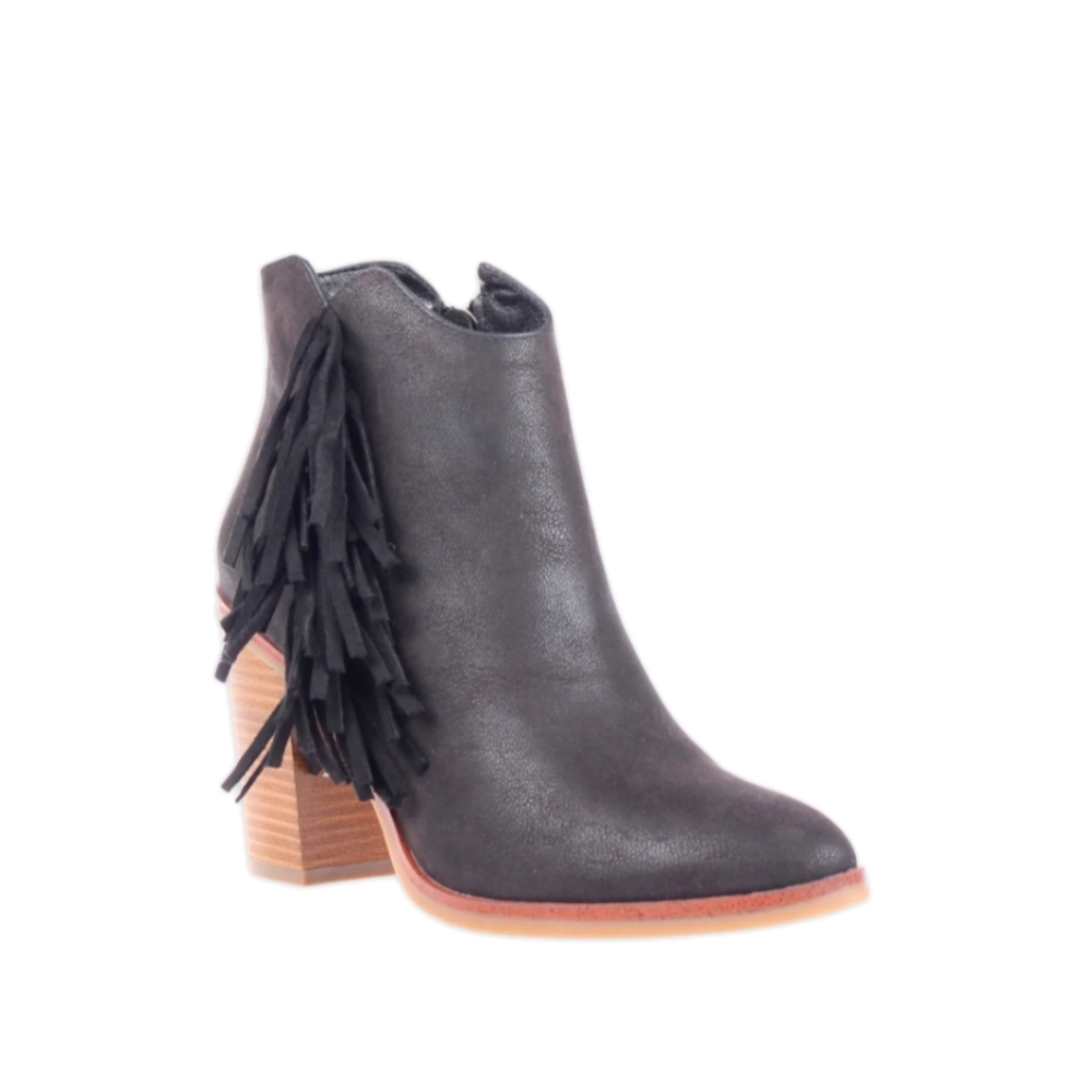 Fringe Ankle Boots - Black New In Box